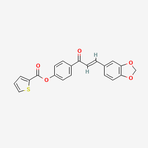 molecular formula C21H14O5S B2391958 [4-[(E)-3-(1,3-benzodioxol-5-yl)prop-2-enoyl]phenyl] thiophene-2-carboxylate CAS No. 306730-09-6