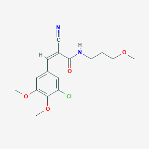 molecular formula C16H19ClN2O4 B2391959 (Z)-3-(3-Chloro-4,5-dimethoxyphenyl)-2-cyano-N-(3-methoxypropyl)prop-2-enamide CAS No. 940808-11-7