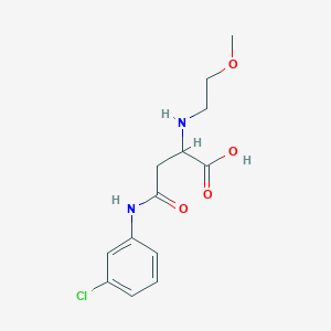 molecular formula C13H17ClN2O4 B2391966 4-(3-Chloroanilino)-2-(2-methoxyethylamino)-4-oxobutanoic acid CAS No. 1032100-54-1