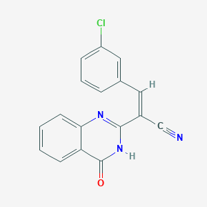 molecular formula C17H10ClN3O B2391968 (Z)-3-(3-chlorophenyl)-2-(4-oxo-3,4-dihydroquinazolin-2-yl)acrylonitrile CAS No. 620583-56-4