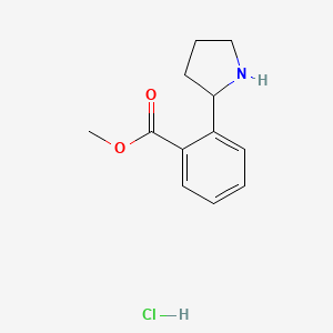 molecular formula C12H16ClNO2 B2391977 Methyl 2-(pyrrolidin-2-yl)benzoate hydrochloride CAS No. 1203681-57-5