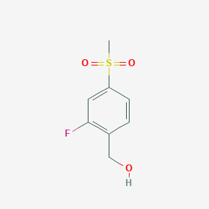 molecular formula C8H9FO3S B2391990 Benzenemethanol, 2-fluoro-4-(methylsulfonyl)- CAS No. 1461702-87-3