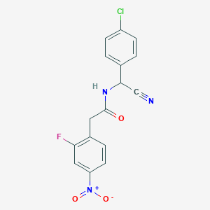 molecular formula C16H11ClFN3O3 B2391996 N-[(4-chlorophenyl)(cyano)methyl]-2-(2-fluoro-4-nitrophenyl)acetamide CAS No. 1444402-86-1