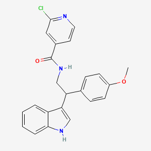 molecular formula C23H20ClN3O2 B2391997 2-chloro-N-[2-(1H-indol-3-yl)-2-(4-methoxyphenyl)ethyl]pyridine-4-carboxamide CAS No. 1030736-60-7