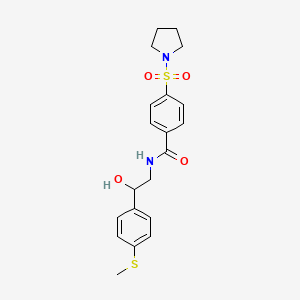molecular formula C20H24N2O4S2 B2392002 N-(2-hydroxy-2-(4-(methylthio)phenyl)ethyl)-4-(pyrrolidin-1-ylsulfonyl)benzamide CAS No. 1448064-98-9