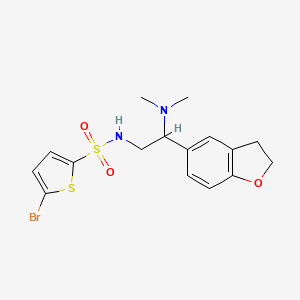 molecular formula C16H19BrN2O3S2 B2392004 5-bromo-N-(2-(2,3-dihydrobenzofuran-5-yl)-2-(dimethylamino)ethyl)thiophene-2-sulfonamide CAS No. 1428357-62-3