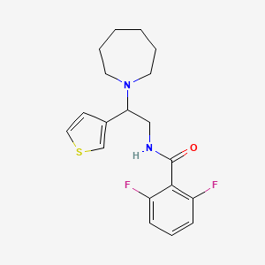 molecular formula C19H22F2N2OS B2392005 N-(2-(azepan-1-yl)-2-(thiophen-3-yl)ethyl)-2,6-difluorobenzamide CAS No. 954622-00-5