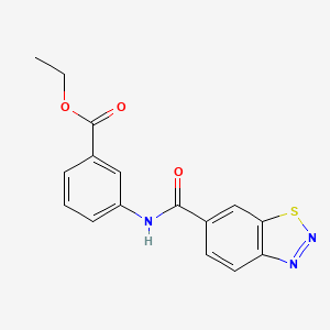molecular formula C16H13N3O3S B2392006 Ethyl 3-(benzo[d][1,2,3]thiadiazole-6-carboxamido)benzoate CAS No. 950248-43-8