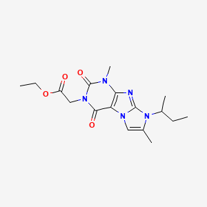 ethyl 2-(8-(sec-butyl)-1,7-dimethyl-2,4-dioxo-1H-imidazo[2,1-f]purin-3(2H,4H,8H)-yl)acetate