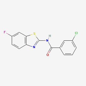 molecular formula C14H8ClFN2OS B2392014 3-chloro-N-(6-fluoro-1,3-benzothiazol-2-yl)benzamide CAS No. 476297-64-0