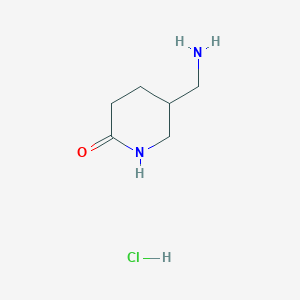 molecular formula C6H13ClN2O B2392016 5-(Aminomethyl)piperidin-2-one hydrochloride CAS No. 1803612-35-2