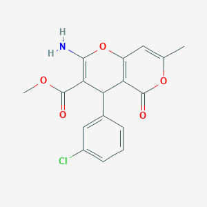 methyl 2-amino-4-(3-chlorophenyl)-7-methyl-5-oxo-4H-pyrano[3,2-c]pyran-3-carboxylate