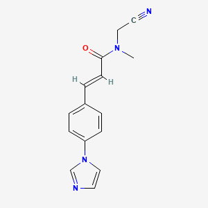 molecular formula C15H14N4O B2392018 (E)-N-(氰基甲基)-3-(4-咪唑-1-基苯基)-N-甲基丙-2-烯酰胺 CAS No. 1334027-03-0