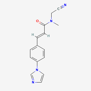 molecular formula C15H14N4O B2392018 (E)-N-(シアノメチル)-3-(4-イミダゾール-1-イルフェニル)-N-メチルプロプ-2-エナミド CAS No. 1334027-03-0