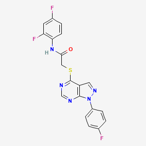 molecular formula C19H12F3N5OS B2392026 N-(2,4-difluorophenyl)-2-((1-(4-fluorophenyl)-1H-pyrazolo[3,4-d]pyrimidin-4-yl)thio)acetamide CAS No. 893935-39-2