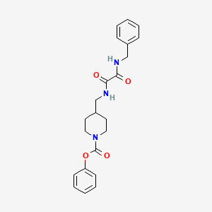 molecular formula C22H25N3O4 B2392044 Phenyl 4-((2-(benzylamino)-2-oxoacetamido)methyl)piperidine-1-carboxylate CAS No. 1235057-25-6