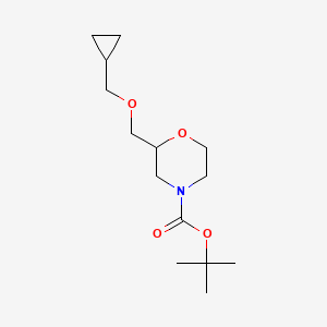 molecular formula C14H25NO4 B2392045 Tert-butyl 2-[(cyclopropylmethoxy)methyl]morpholine-4-carboxylate CAS No. 1803598-35-7