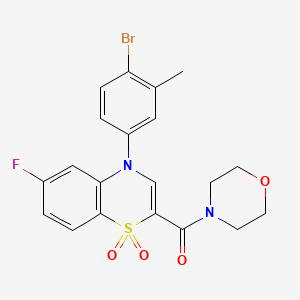 molecular formula C20H18BrFN2O4S B2392051 (4-(4-bromo-3-methylphenyl)-6-fluoro-1,1-dioxido-4H-benzo[b][1,4]thiazin-2-yl)(morpholino)methanone CAS No. 1251604-83-7