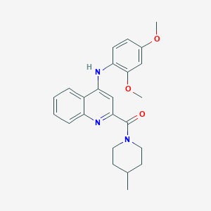molecular formula C24H27N3O3 B2392052 (4-((2,4-Dimethoxyphenyl)amino)quinolin-2-yl)(4-methylpiperidin-1-yl)methanone CAS No. 1251633-40-5