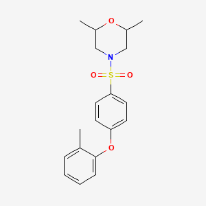 molecular formula C19H23NO4S B2392054 2,6-Dimethyl-4-((4-(o-tolyloxy)phenyl)sulfonyl)morpholine CAS No. 606944-34-7