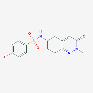 molecular formula C15H16FN3O3S B2392055 4-fluoro-N-(2-methyl-3-oxo-2,3,5,6,7,8-hexahydrocinnolin-6-yl)benzenesulfonamide CAS No. 2034509-70-9
