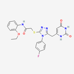 molecular formula C23H21FN6O4S B2392056 2-[[5-[(2,4-dioxo-1H-pyrimidin-6-yl)methyl]-4-(4-fluorophenyl)-1,2,4-triazol-3-yl]sulfanyl]-N-(2-ethoxyphenyl)acetamide CAS No. 852154-19-9