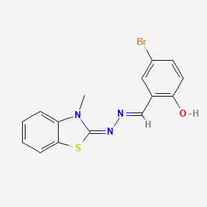 molecular formula C15H12BrN3OS B2392063 4-bromo-2-((E)-((E)-(3-methylbenzo[d]thiazol-2(3H)-ylidene)hydrazono)methyl)phenol CAS No. 364623-18-7