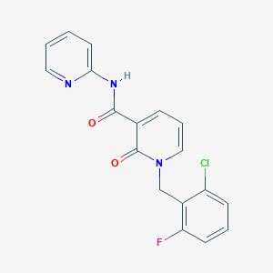 molecular formula C18H13ClFN3O2 B2392068 1-(2-chloro-6-fluorobenzyl)-2-oxo-N-(pyridin-2-yl)-1,2-dihydropyridine-3-carboxamide CAS No. 941952-40-5