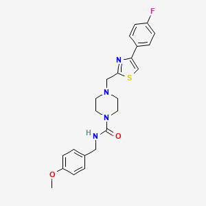 molecular formula C23H25FN4O2S B2392069 4-((4-(4-fluorophenyl)thiazol-2-yl)methyl)-N-(4-methoxybenzyl)piperazine-1-carboxamide CAS No. 1105237-87-3