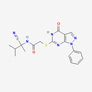 N-(2-Cyano-3-methylbutan-2-yl)-2-[(4-oxo-1-phenyl-5H-pyrazolo[3,4-d]pyrimidin-6-yl)sulfanyl]acetamide