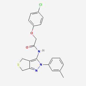 2-(4-chlorophenoxy)-N-[2-(3-methylphenyl)-4,6-dihydrothieno[3,4-c]pyrazol-3-yl]acetamide
