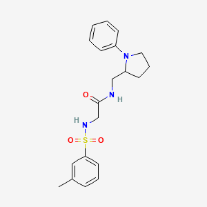 molecular formula C20H25N3O3S B2392082 2-(3-methylphenylsulfonamido)-N-((1-phenylpyrrolidin-2-yl)methyl)acetamide CAS No. 1797899-17-2