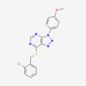 molecular formula C18H14ClN5OS B2392091 7-((2-氯苄基)硫代)-3-(4-甲氧基苯基)-3H-[1,2,3]三唑并[4,5-d]嘧啶 CAS No. 863500-81-6