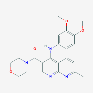 (4-((3,4-Dimethoxyphenyl)amino)-7-methyl-1,8-naphthyridin-3-yl)(morpholino)methanone