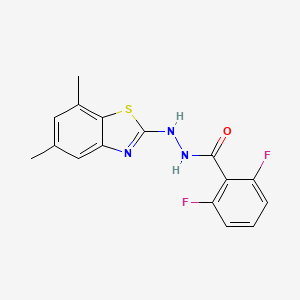 B2392110 N'-(5,7-dimethyl-1,3-benzothiazol-2-yl)-2,6-difluorobenzohydrazide CAS No. 851987-65-0