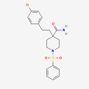 molecular formula C20H23BrN2O3S B2392111 4-(4-Bromophenethyl)-1-(phenylsulfonyl)piperidine-4-carboxamide CAS No. 1171429-13-2