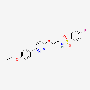 molecular formula C20H20FN3O4S B2392114 N-(2-((6-(4-ethoxyphenyl)pyridazin-3-yl)oxy)ethyl)-4-fluorobenzenesulfonamide CAS No. 920355-40-4