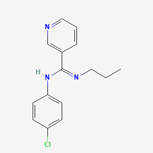 molecular formula C15H16ClN3 B2392119 N-(4-chlorophenyl)-N'-propyl-3-pyridinecarboximidamide CAS No. 338408-40-5