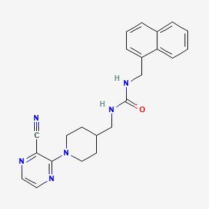 molecular formula C23H24N6O B2392120 1-((1-(3-Cyanopyrazin-2-yl)piperidin-4-yl)methyl)-3-(naphthalen-1-ylmethyl)urea CAS No. 1796969-90-8