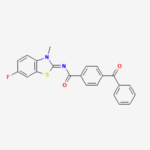 molecular formula C22H15FN2O2S B2392138 (E)-4-苯甲酰基-N-(6-氟-3-甲基苯并[d]噻唑-2(3H)-亚甲基)苯甲酰胺 CAS No. 477511-29-8