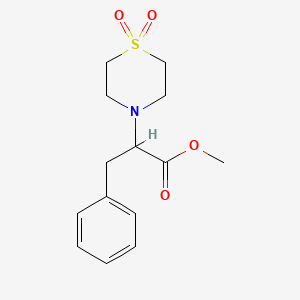 molecular formula C14H19NO4S B2392140 Methyl 2-(1,1-dioxo-1lambda~6~,4-thiazinan-4-yl)-3-phenylpropanoate CAS No. 478040-49-2