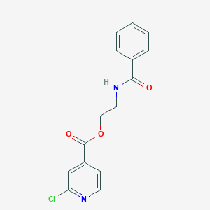 molecular formula C15H13ClN2O3 B2392142 2-苯甲酰胺乙基 2-氯吡啶-4-羧酸盐 CAS No. 1436193-58-6