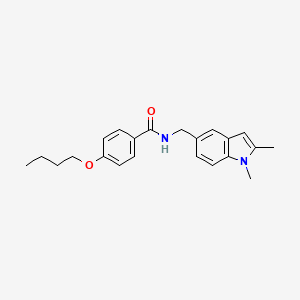 molecular formula C22H26N2O2 B2392152 4-butoxy-N-[(1,2-dimethylindol-5-yl)methyl]benzamide CAS No. 852137-24-7