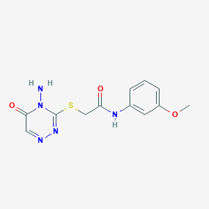 molecular formula C12H13N5O3S B2392157 2-[(4-amino-5-oxo-1,2,4-triazin-3-yl)sulfanyl]-N-(3-methoxyphenyl)acetamide CAS No. 869068-30-4