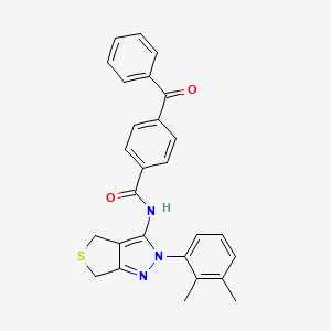 molecular formula C27H23N3O2S B2392159 4-苯甲酰基-N-[2-(2,3-二甲苯基)-4,6-二氢噻吩并[3,4-c]吡唑-3-基]苯甲酰胺 CAS No. 450344-30-6