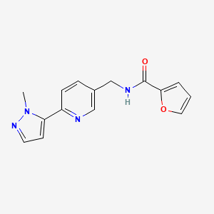 molecular formula C15H14N4O2 B2392165 N-((6-(1-methyl-1H-pyrazol-5-yl)pyridin-3-yl)methyl)furan-2-carboxamide CAS No. 2034568-42-6
