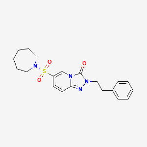 molecular formula C20H24N4O3S B2392169 6-(氮杂环-1-基磺酰基)-2-苯乙基-[1,2,4]三唑并[4,3-a]吡啶-3(2H)-酮 CAS No. 1251576-58-5