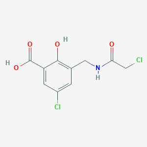 molecular formula C10H9Cl2NO4 B2392172 5-Chloro-3-{[(chloroacetyl)amino]methyl}-2-hydroxybenzoic acid CAS No. 385375-11-1