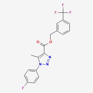 molecular formula C18H13F4N3O2 B2392177 3-(trifluoromethyl)benzyl 1-(4-fluorophenyl)-5-methyl-1H-1,2,3-triazole-4-carboxylate CAS No. 946254-17-7