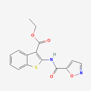 molecular formula C15H12N2O4S B2392180 Ethyl 2-(isoxazole-5-carboxamido)benzo[b]thiophene-3-carboxylate CAS No. 919847-76-0